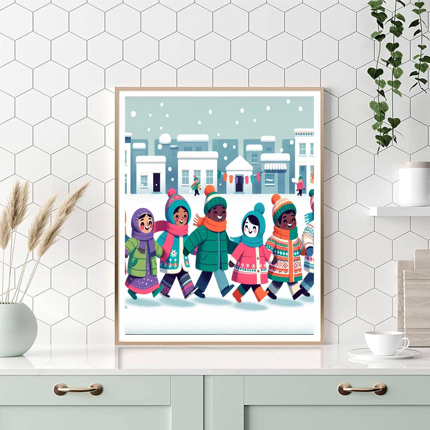 Whimsical Winter Parade Painting By Numbers Kit