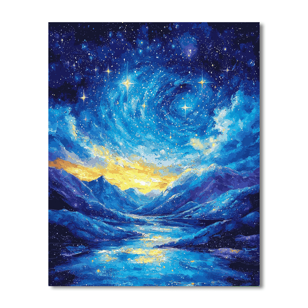 Van Gogh Inspired Celestial Map Of Dreams  Number Painting