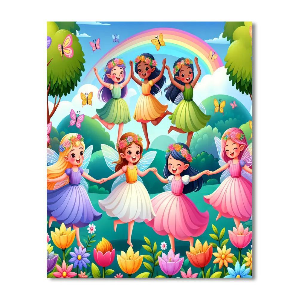 Frolicsome Fairies In The Garden Paint By Color