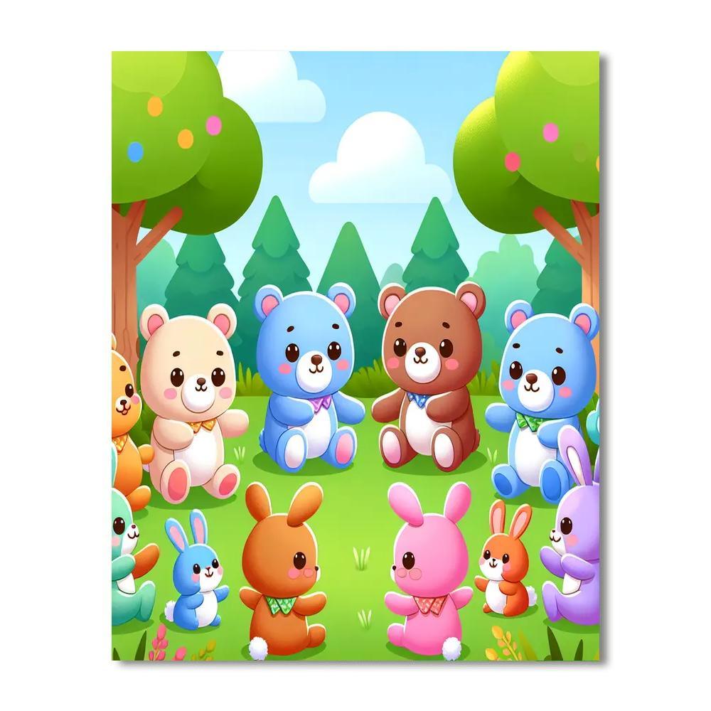 Cuddly Bears And Friends Paint By Color
