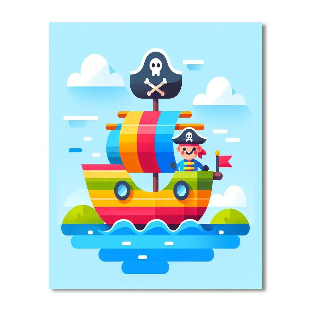 Fantasy Pirate Ship Voyage Paint By Numbers Art