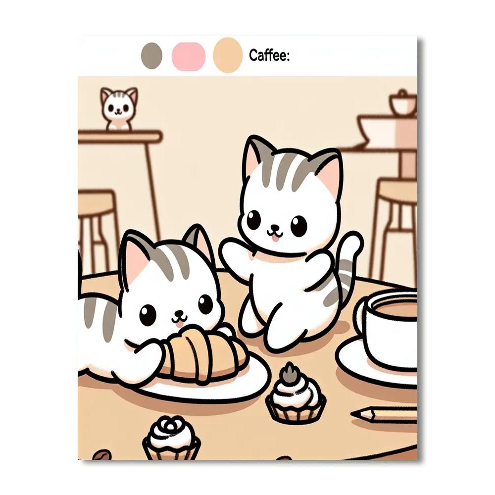 Curious Cat Cafe Number Painting