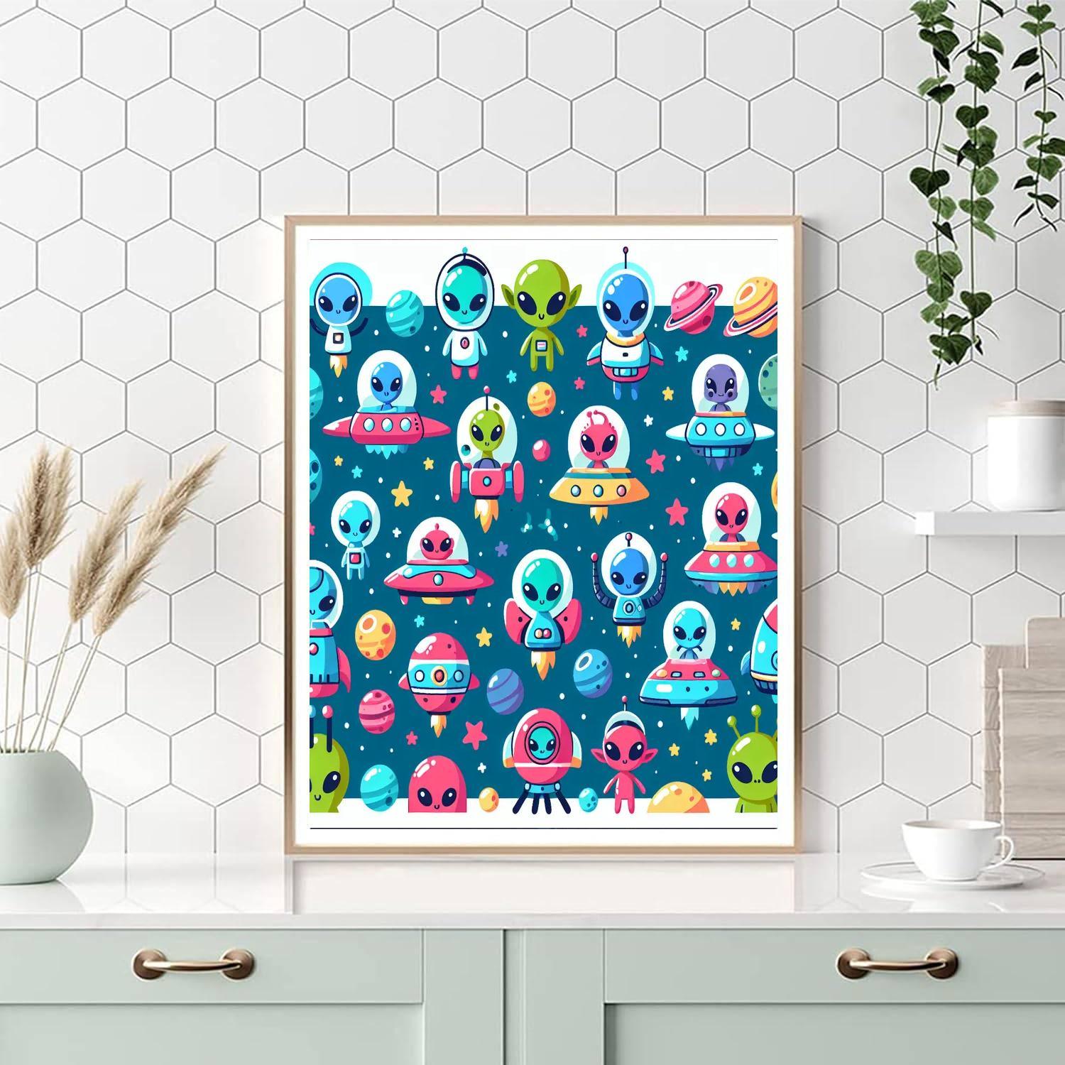 Friendly Alien Galaxy Paint By Numbers Kits