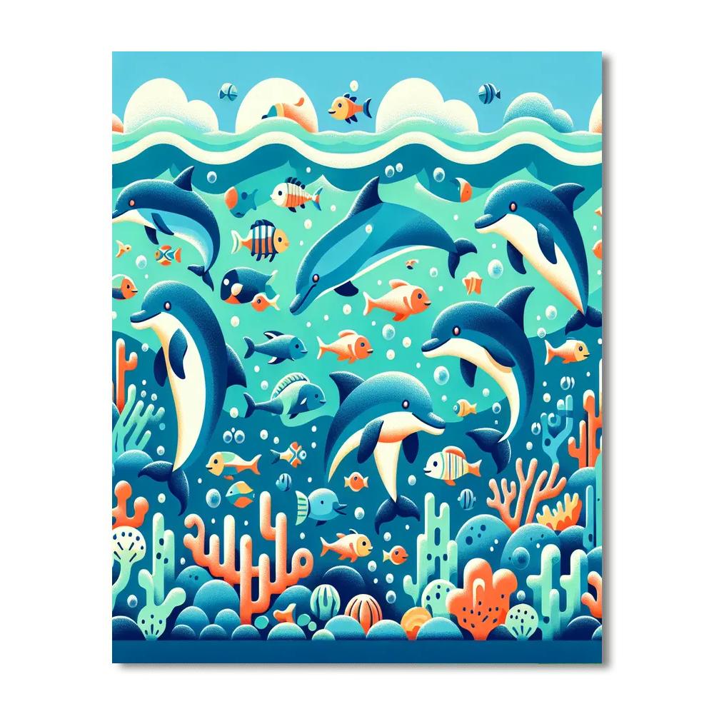 Whimsical Water World Number Painting