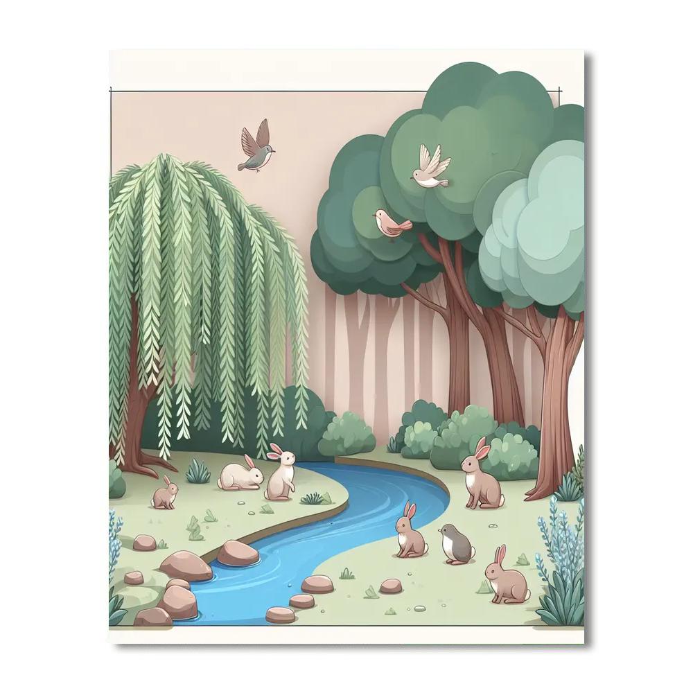 Whispering Willow Woods Painting Number Kit
