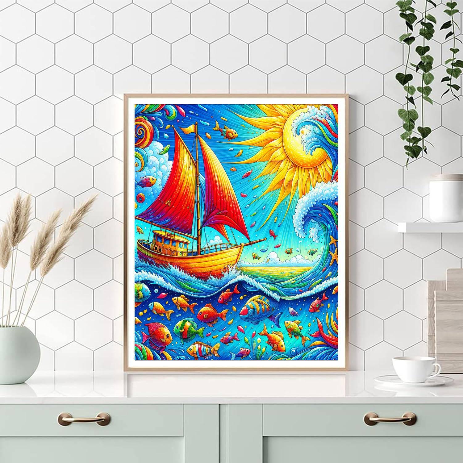 Whimsical Adventure At Sea Number Painting