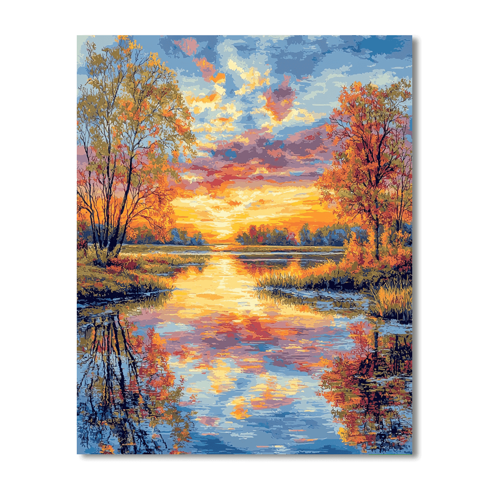 Claude Monet Inspired Tranquil Sunset  Painting By Numbers Kit