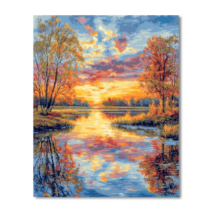 Claude Monet Inspired Tranquil Sunset  Painting By Numbers Kit