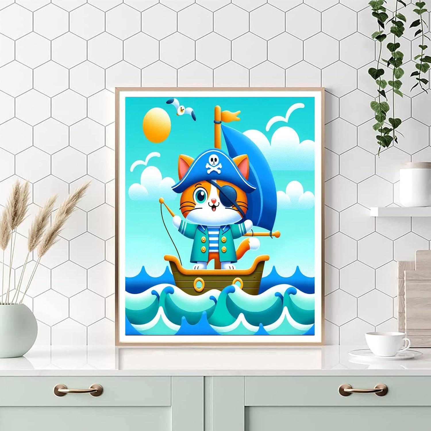 Adventure With Captain Cat Paint By Numbers Art