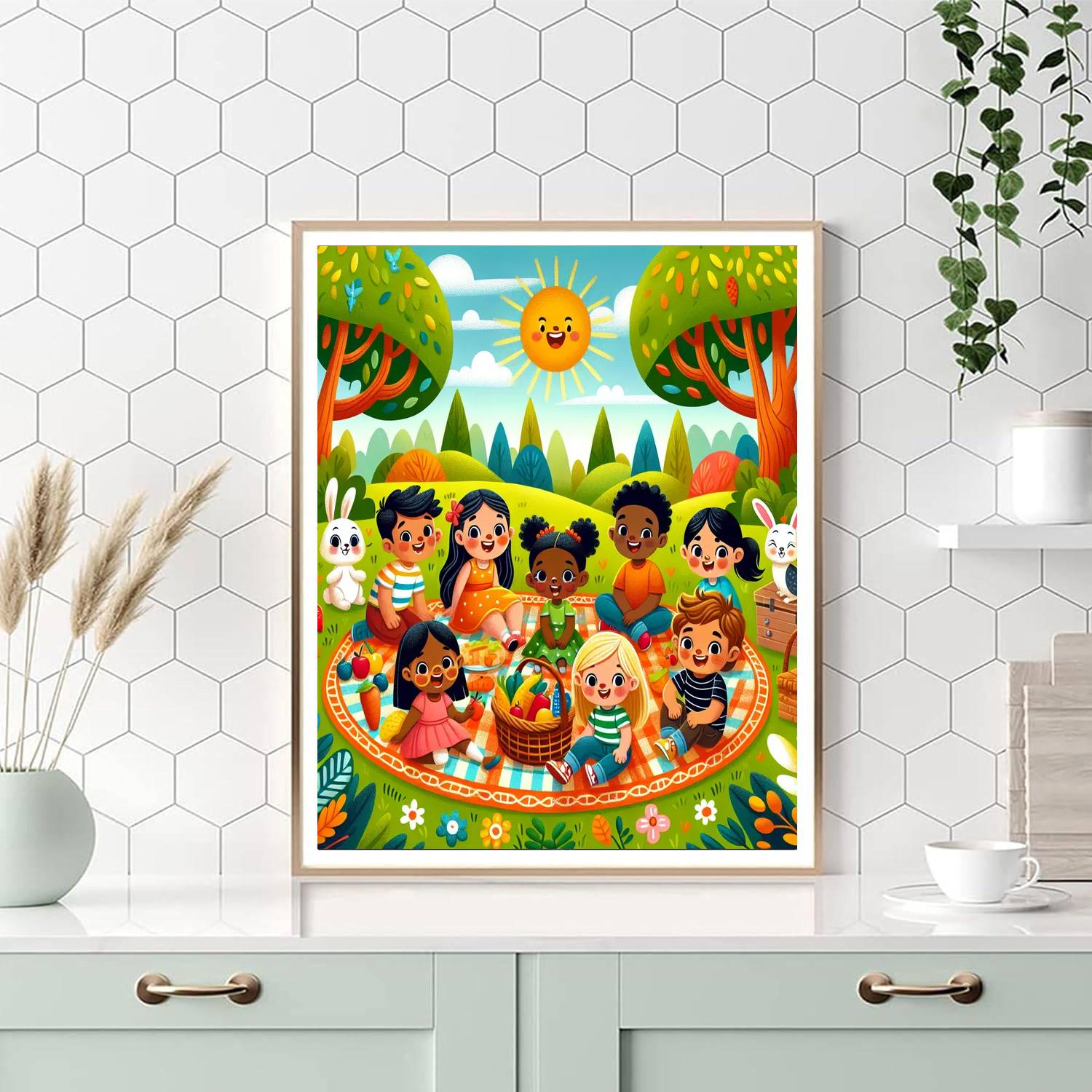 Joyful Picnic Fun Paint By Numbers Art