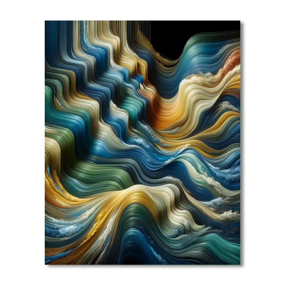 Artistic Abstract Waves Paint By Color