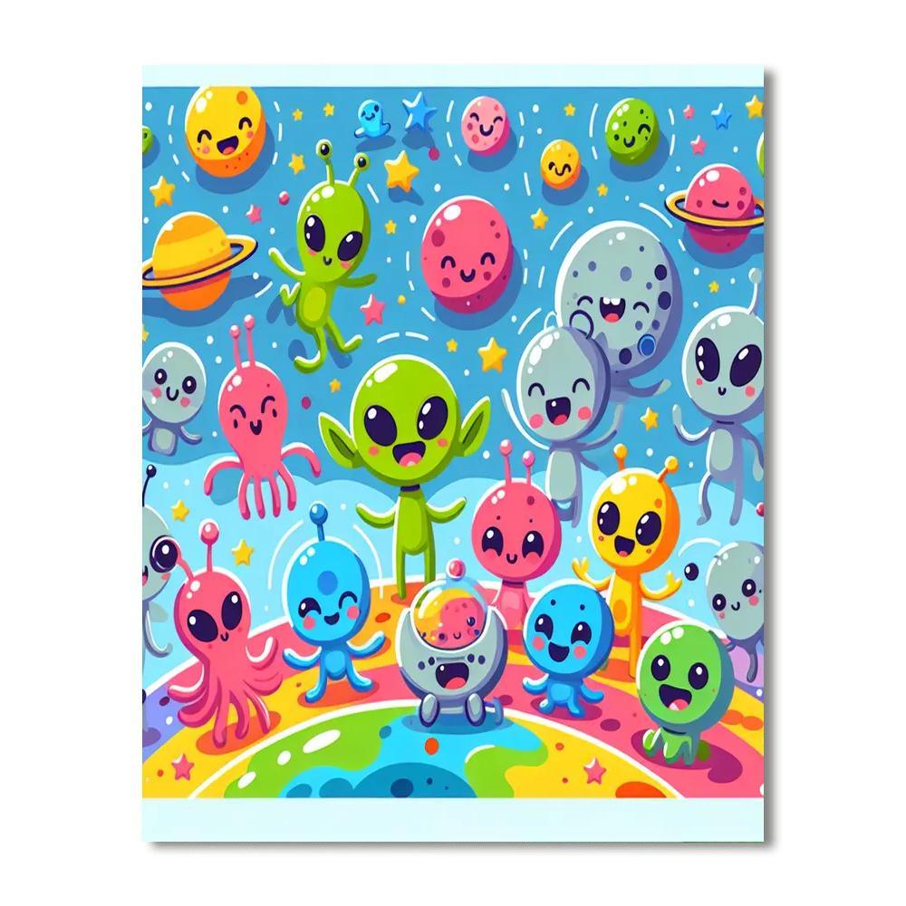 Adventure With Space Aliens Painting Number Kit
