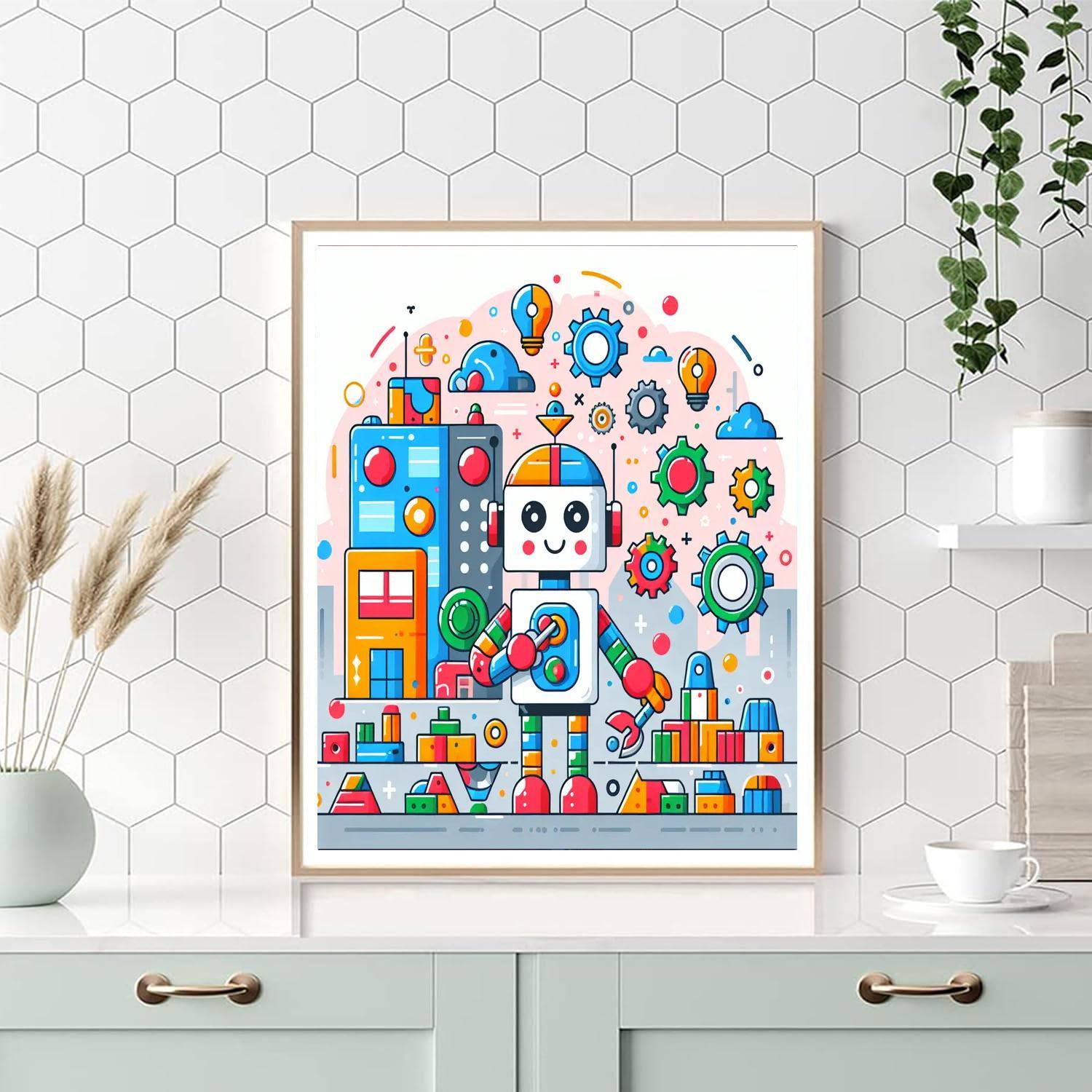 Robot Engineers Paint By Numbers Art