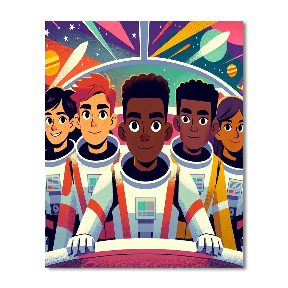 Space Galaxy Heroes Painting By Numbers Kit