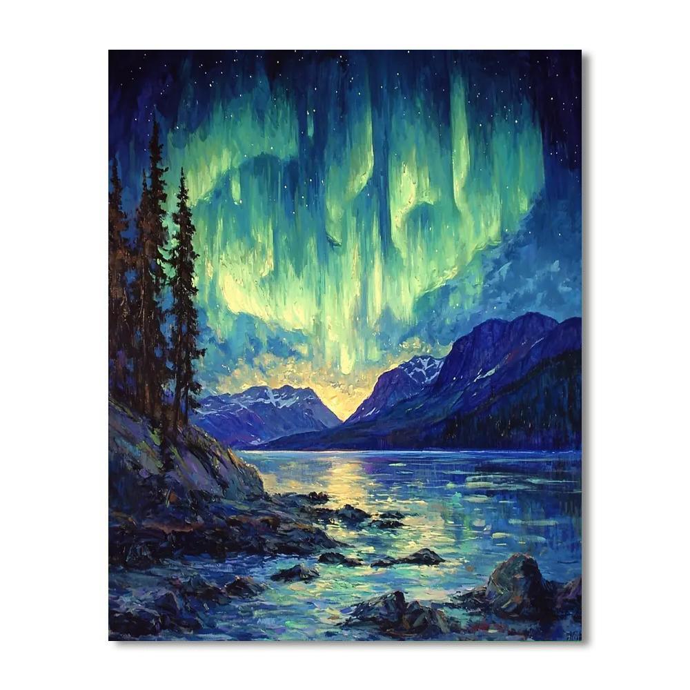 Frederic Edwin Church Inspired Celestial Northern Lights  Paint By Numbers Kits