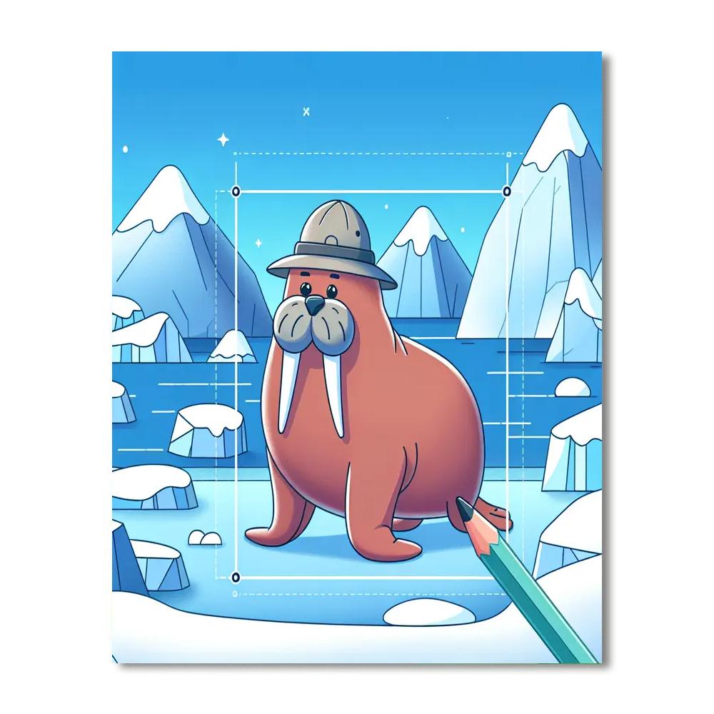 Glacier Explorer Walrus Number Painting