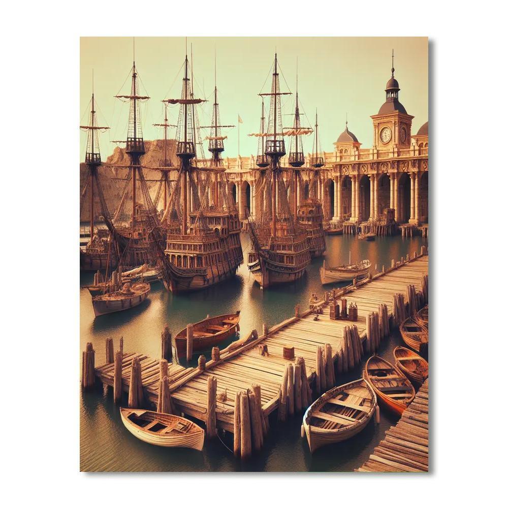 Historic Harbor Haven Paint By Numbers Art