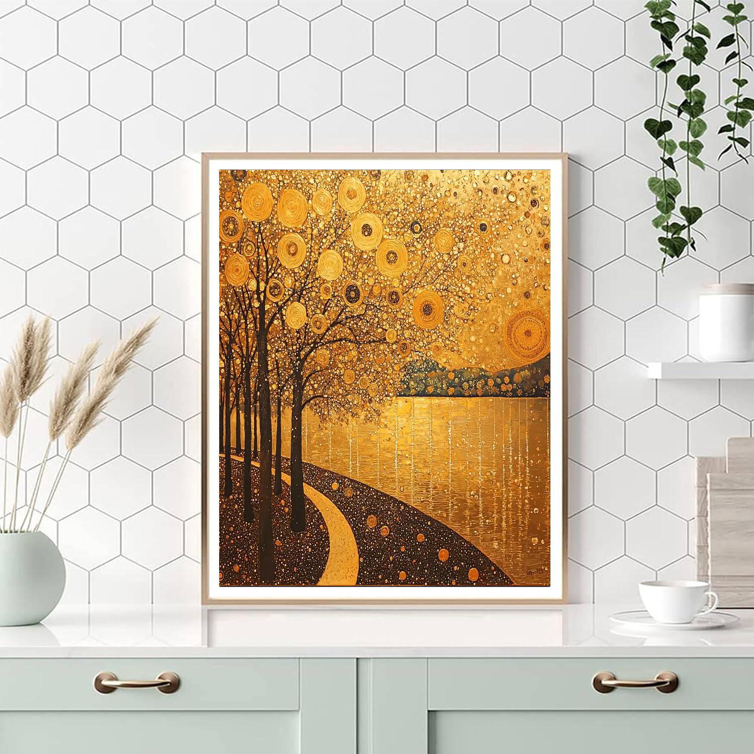 Gustav Klimt Inspired Klimt's Golden Orchard  Numbered Painting Kits