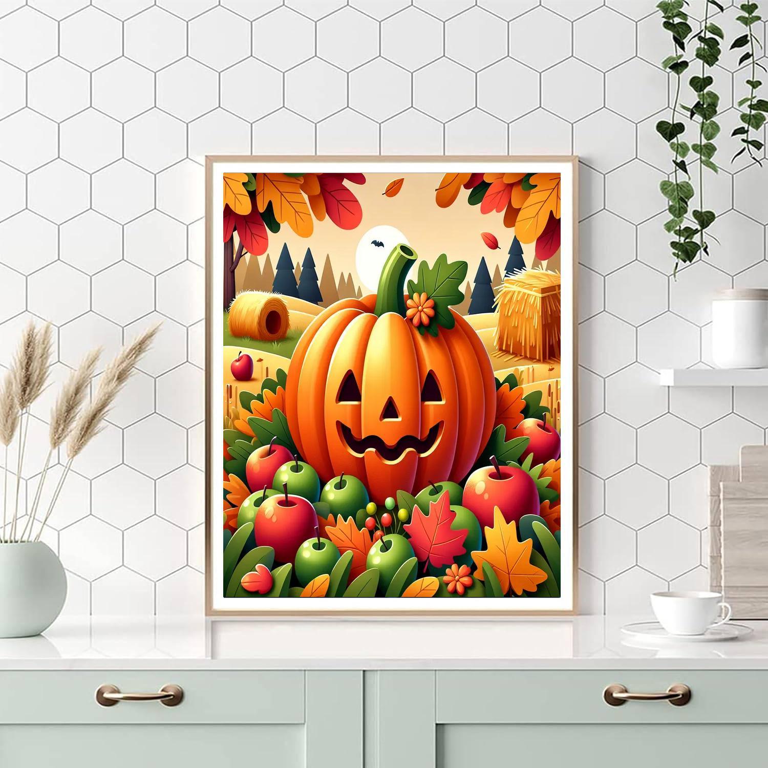 Cheerful Harvest Pumpkin DIY Paint By Numbers