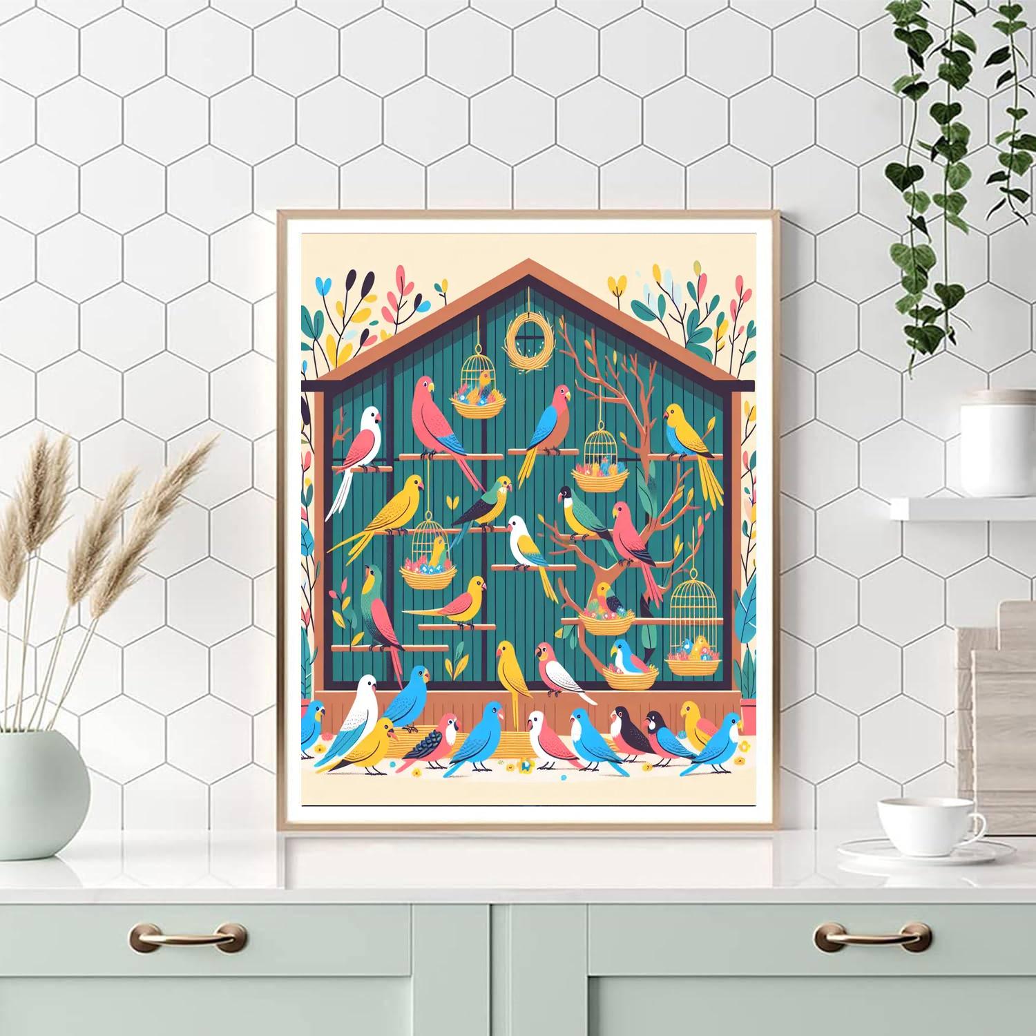 Friendly Feathered Friends Paint By Numbers Art