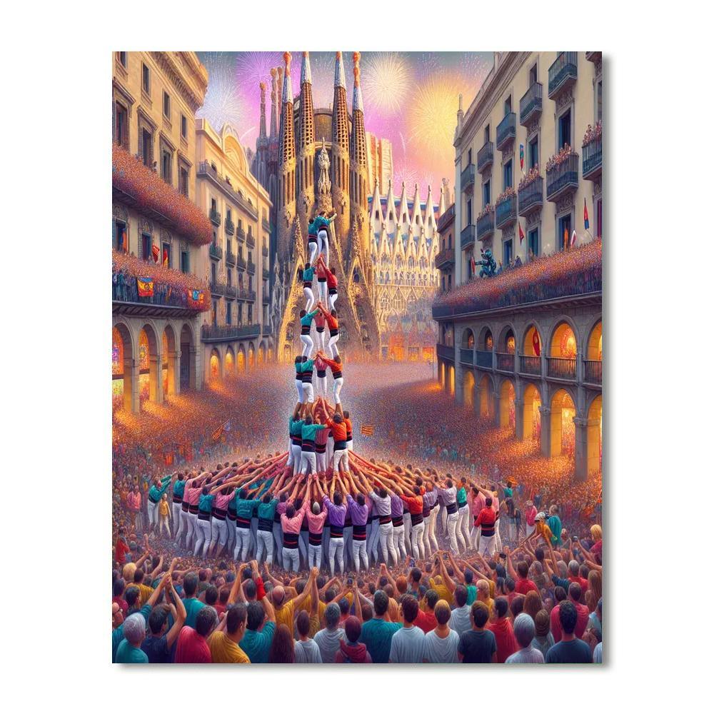 La Merce Festival - Barcelona, Spain Painting By Numbers Kit
