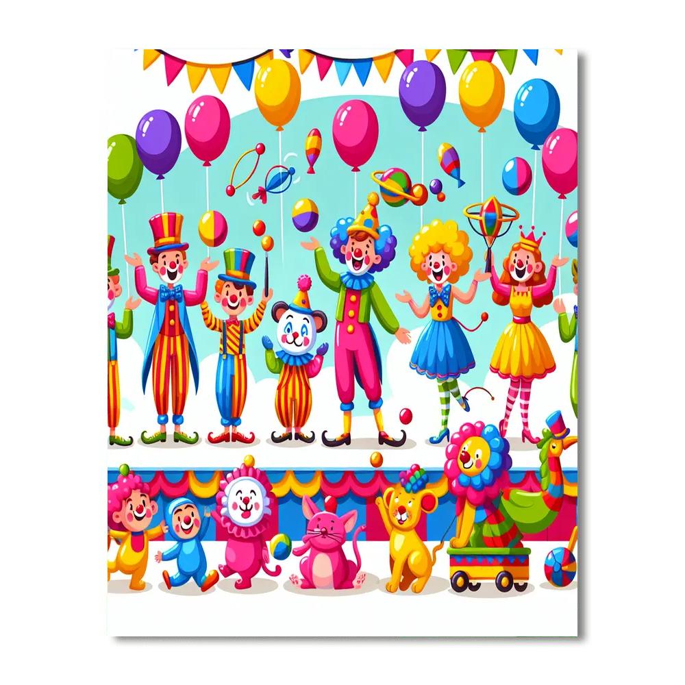 Happy Circus Parade Paint By Numbers Art