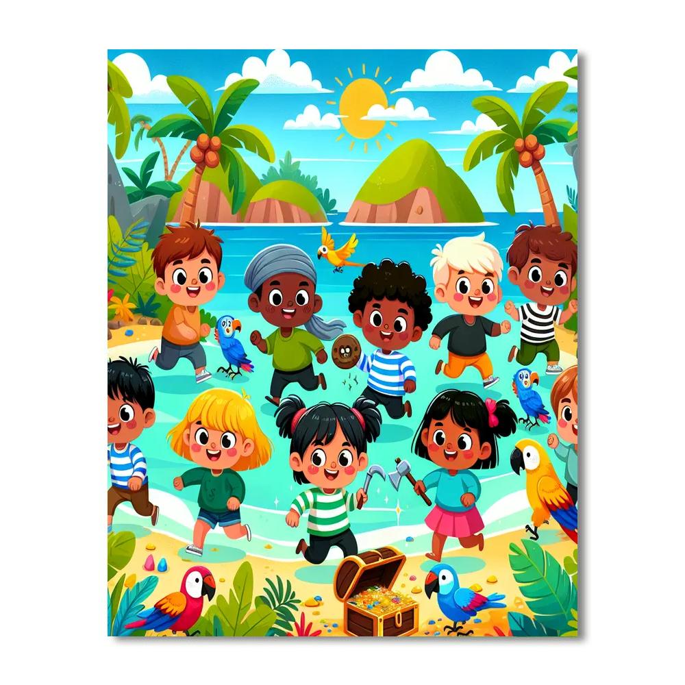 Tropical Treasure Island Paint By Numbers Art