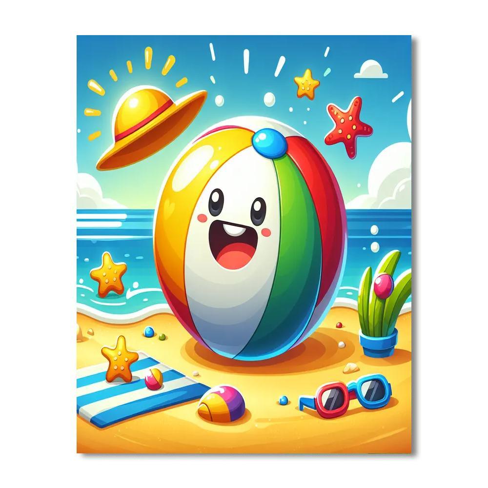 Joyful Beach Ball DIY Paint By Numbers