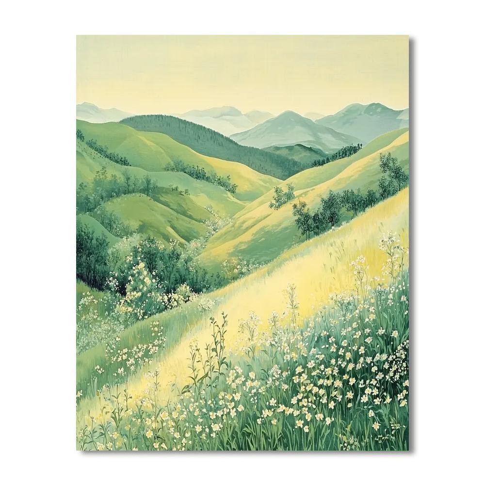 Hiroshige Inspired Tranquil Hillside  Paint By Numbers Kits