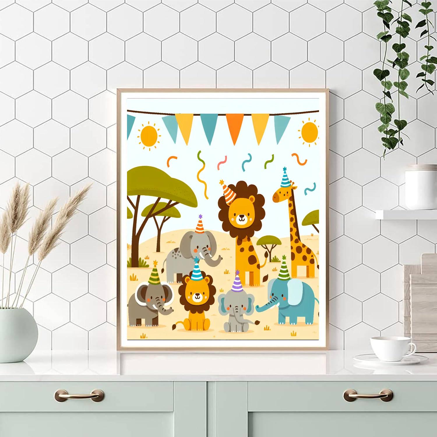 Safari Animal Party Numbered Painting Kits