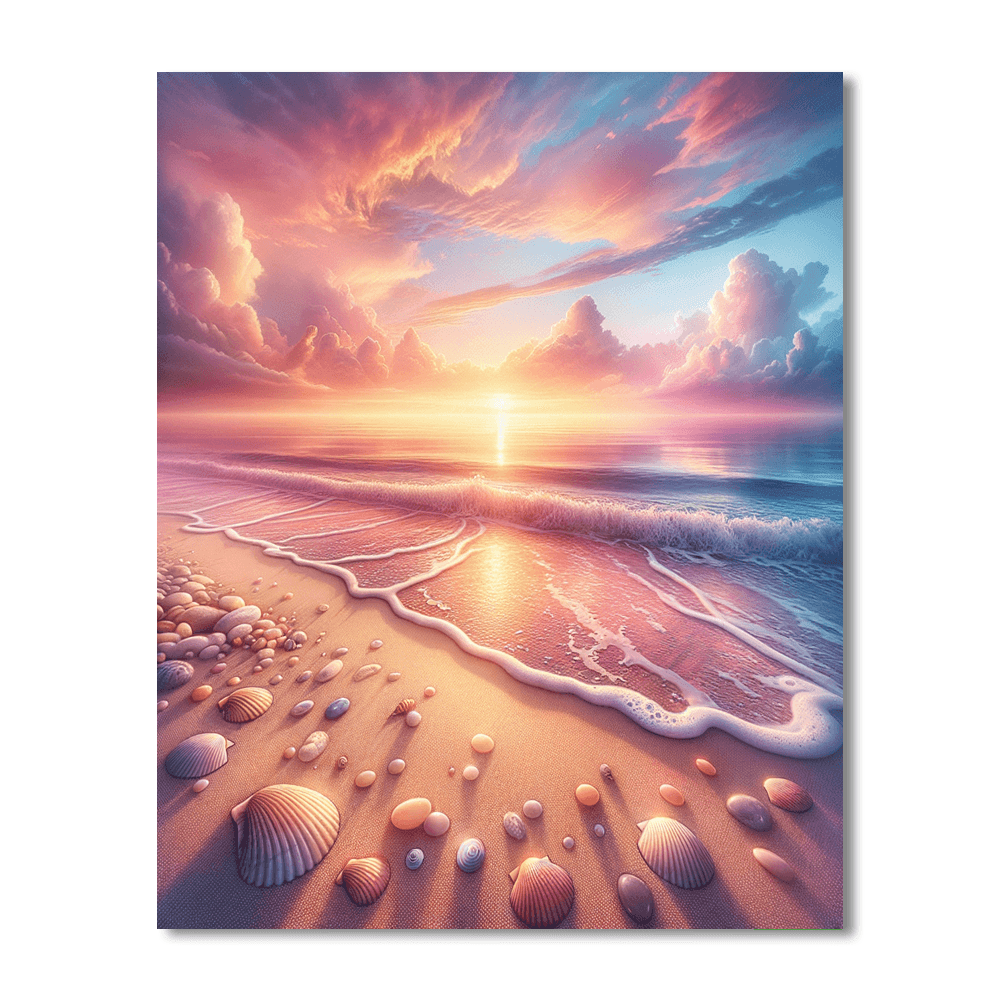 Serene Ocean Sunrise Numbered Painting Kits