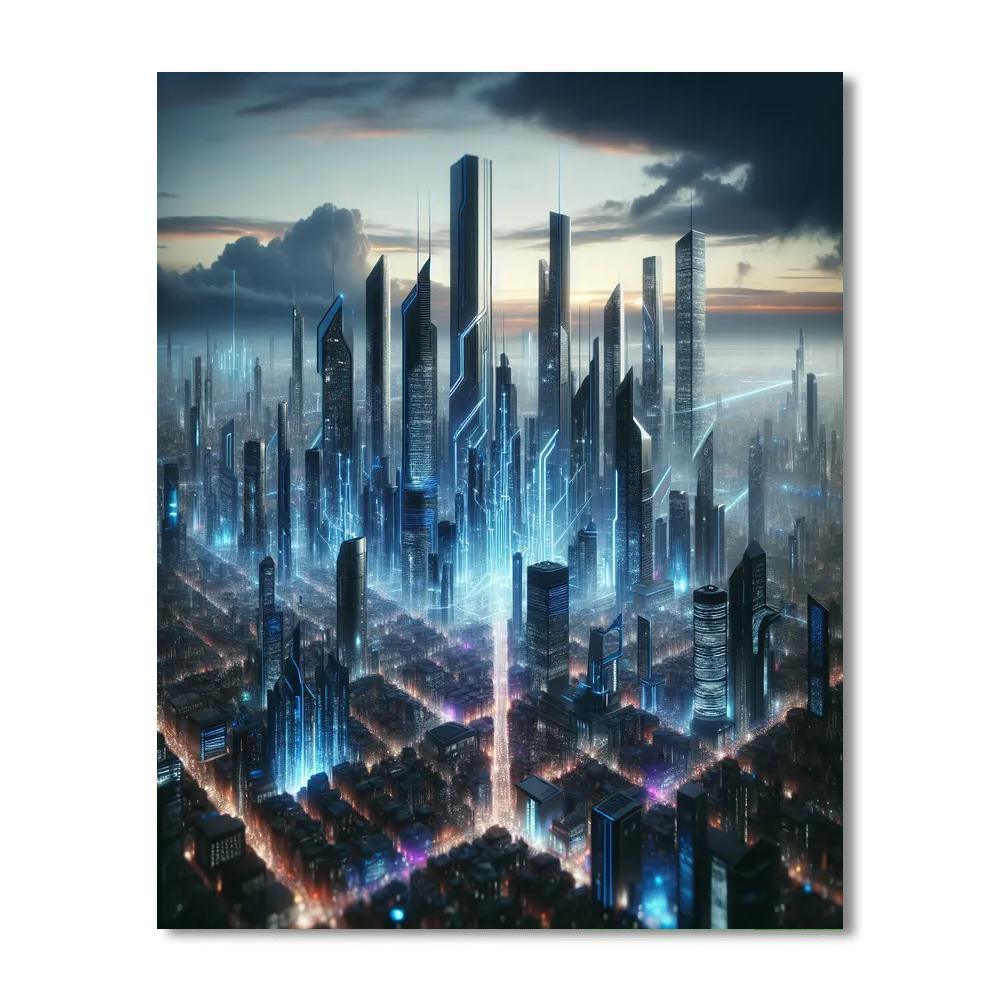 Futuristic Cityscape Dream Paint By Color