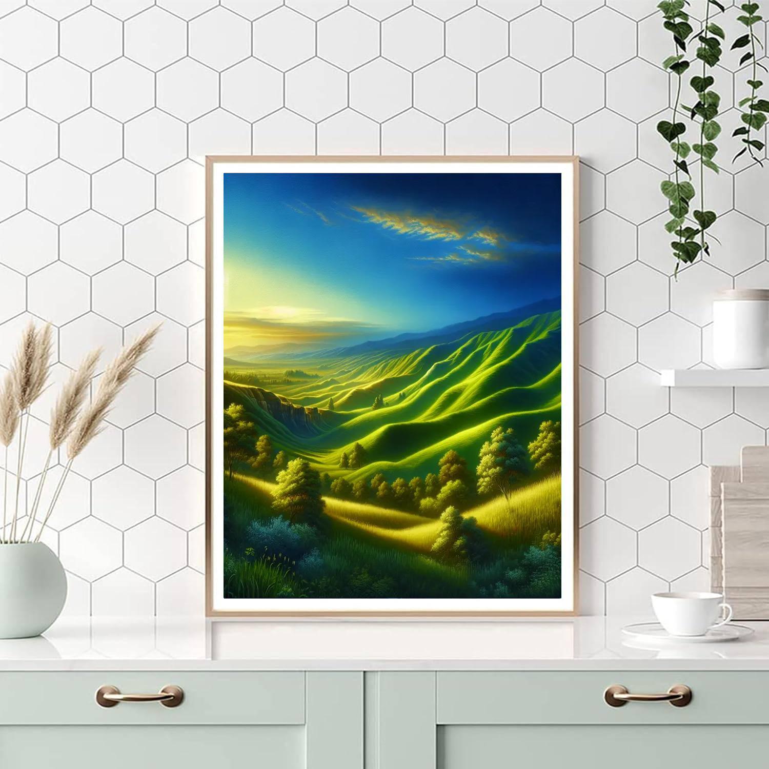 Lush Green Retreat Painting By Numbers Kit
