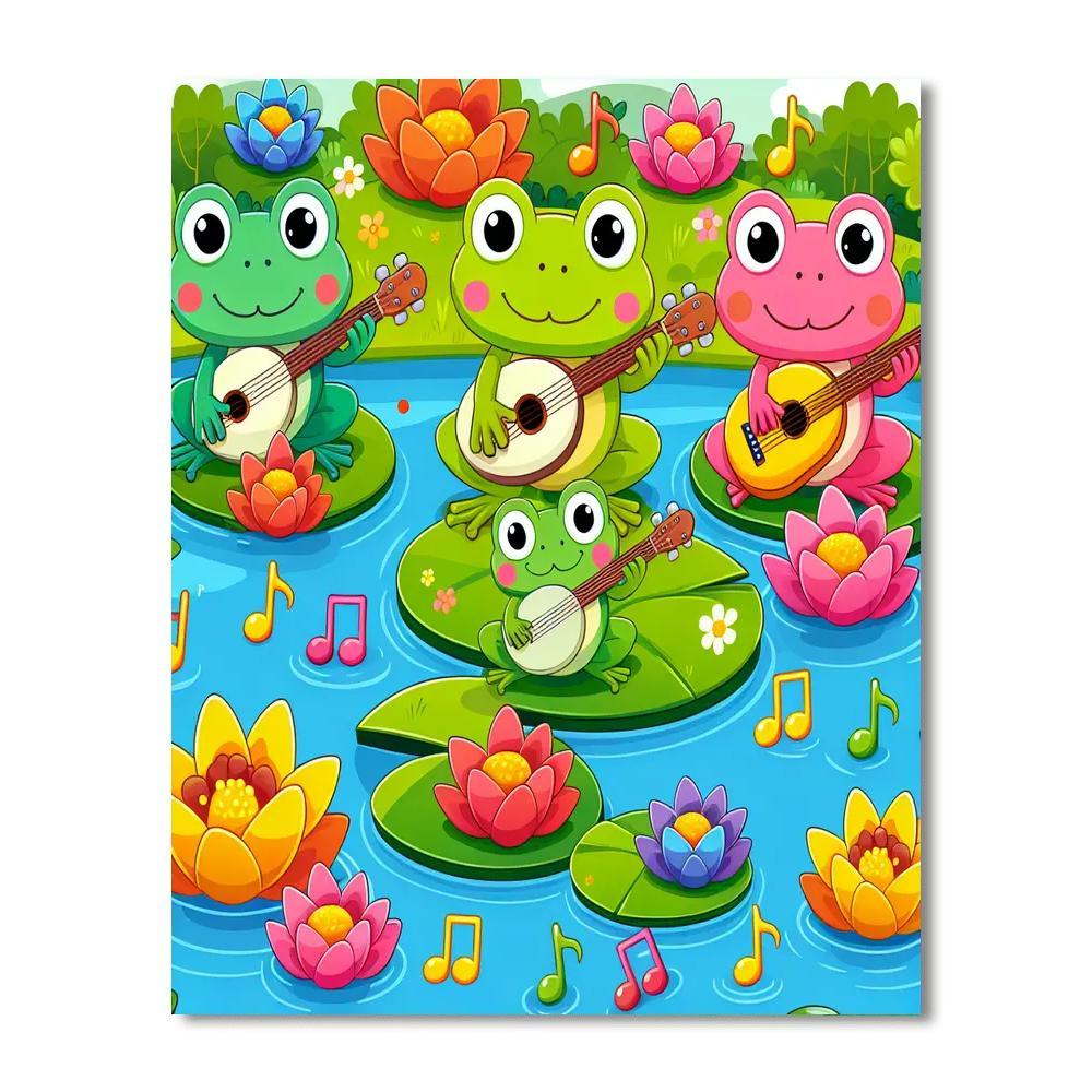 Whimsical Frog Symphony Paint By Number