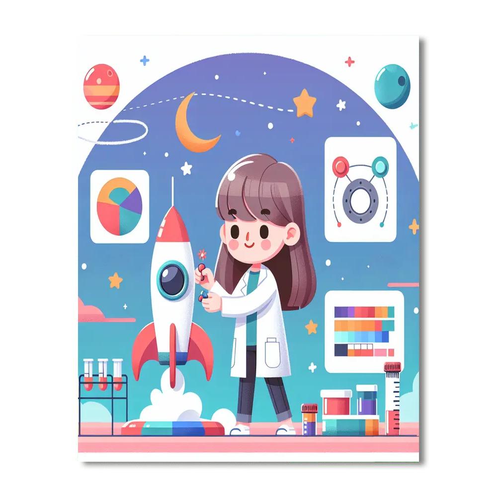 Rocket Scientist Adventure DIY Paint By Numbers