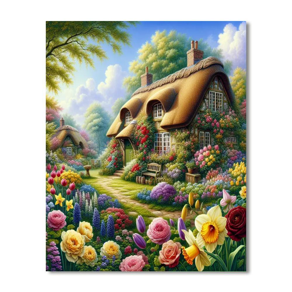 Idyllic Cottage Hideaway Numbered Painting Kits