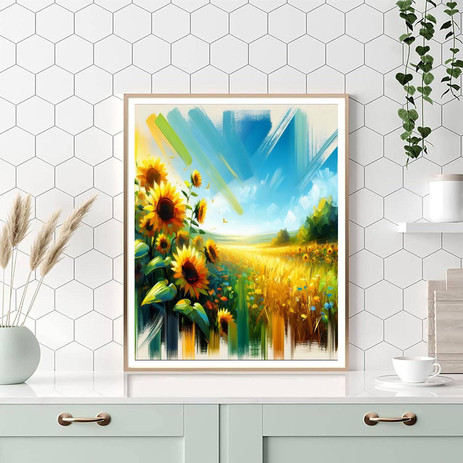 Bright Summer Fields Paint By Numbers Art