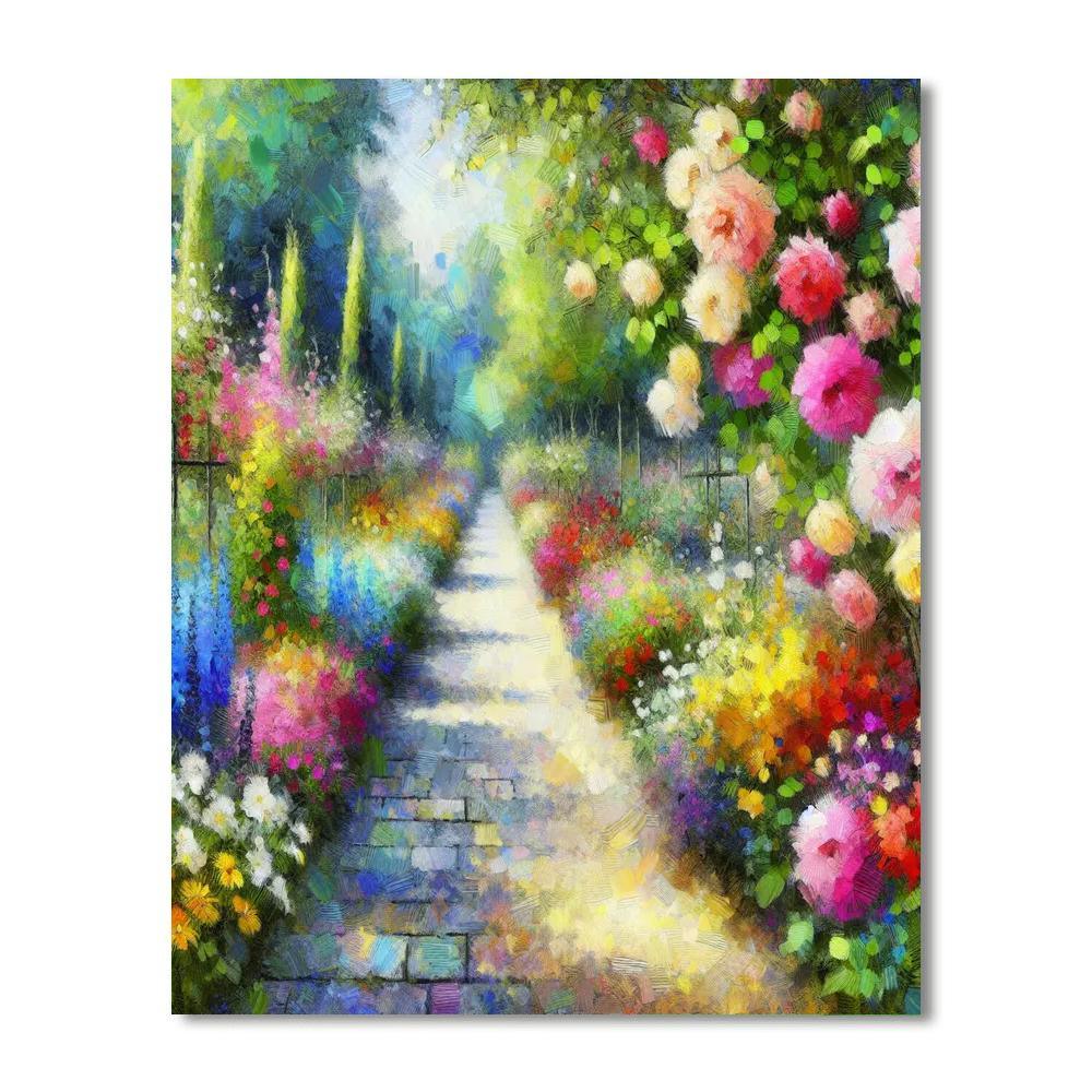 Charming Floral Pathway Paint By Number