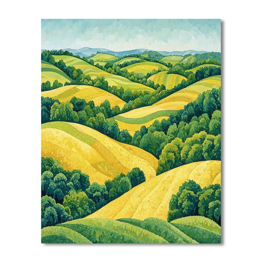 Georges Seurat Inspired Harmonic Fields  Numbered Painting Kits