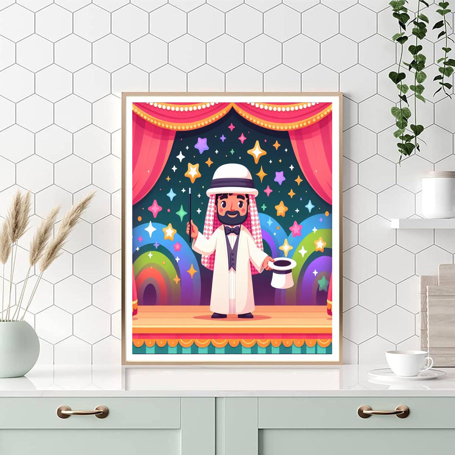 Magician's Mysterious Show Painting Number Kit