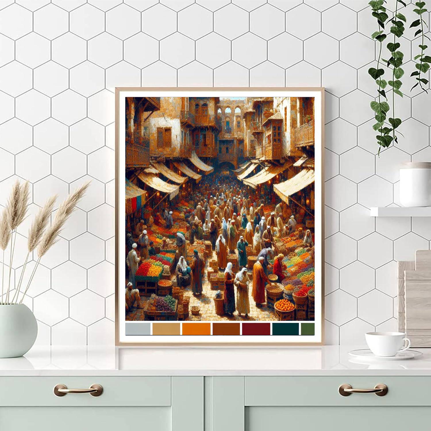 Lively Mediterranean Market Paint By Number