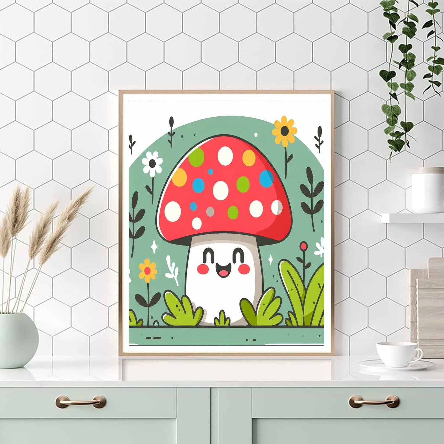Cheerful Mushroom Paint By Numbers