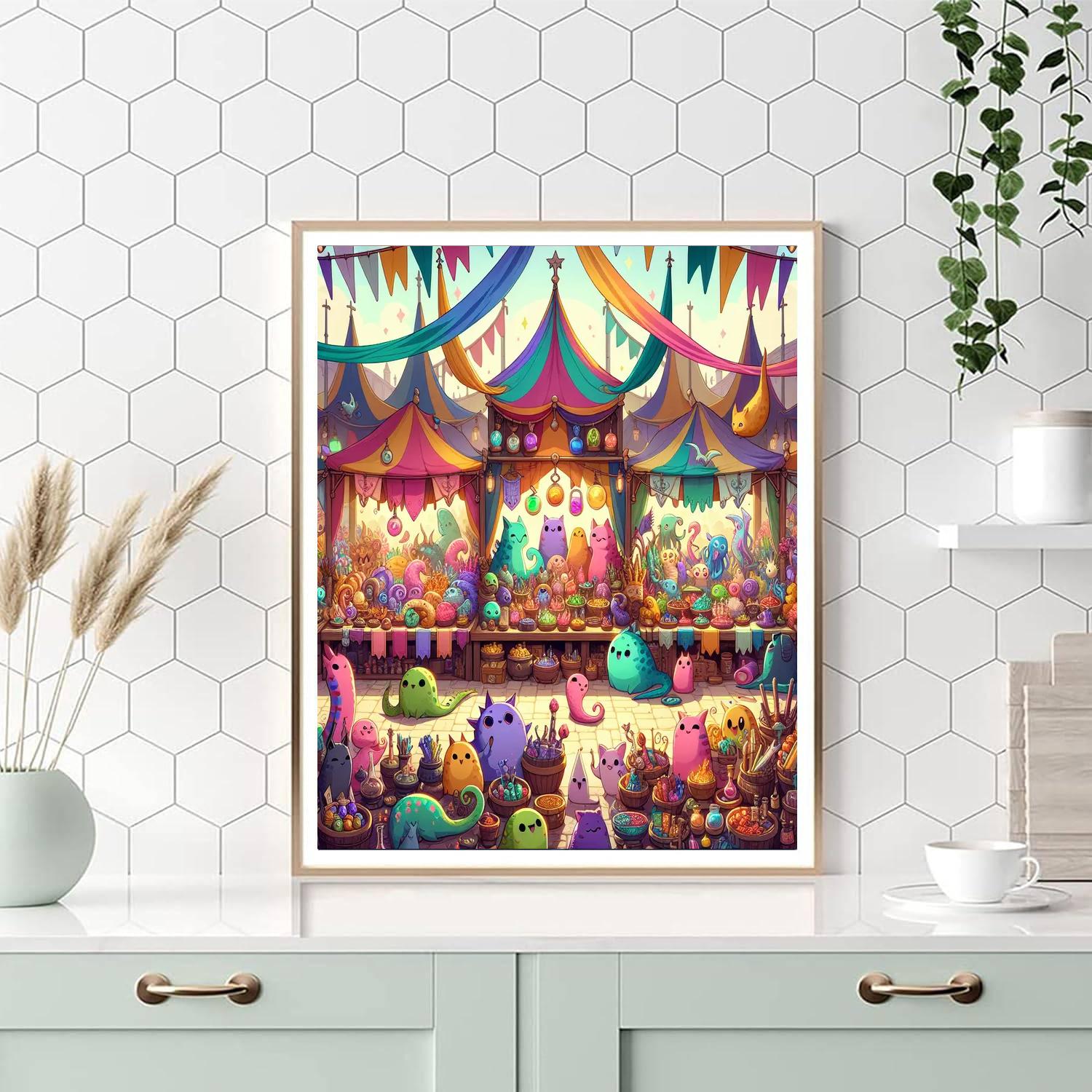 Magic Market Of Dreams Painting By Numbers Kit