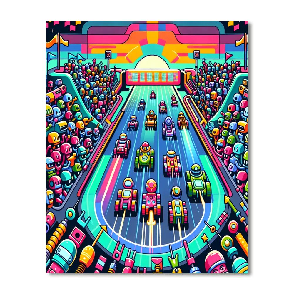 Robot Race Rally Paint By Number