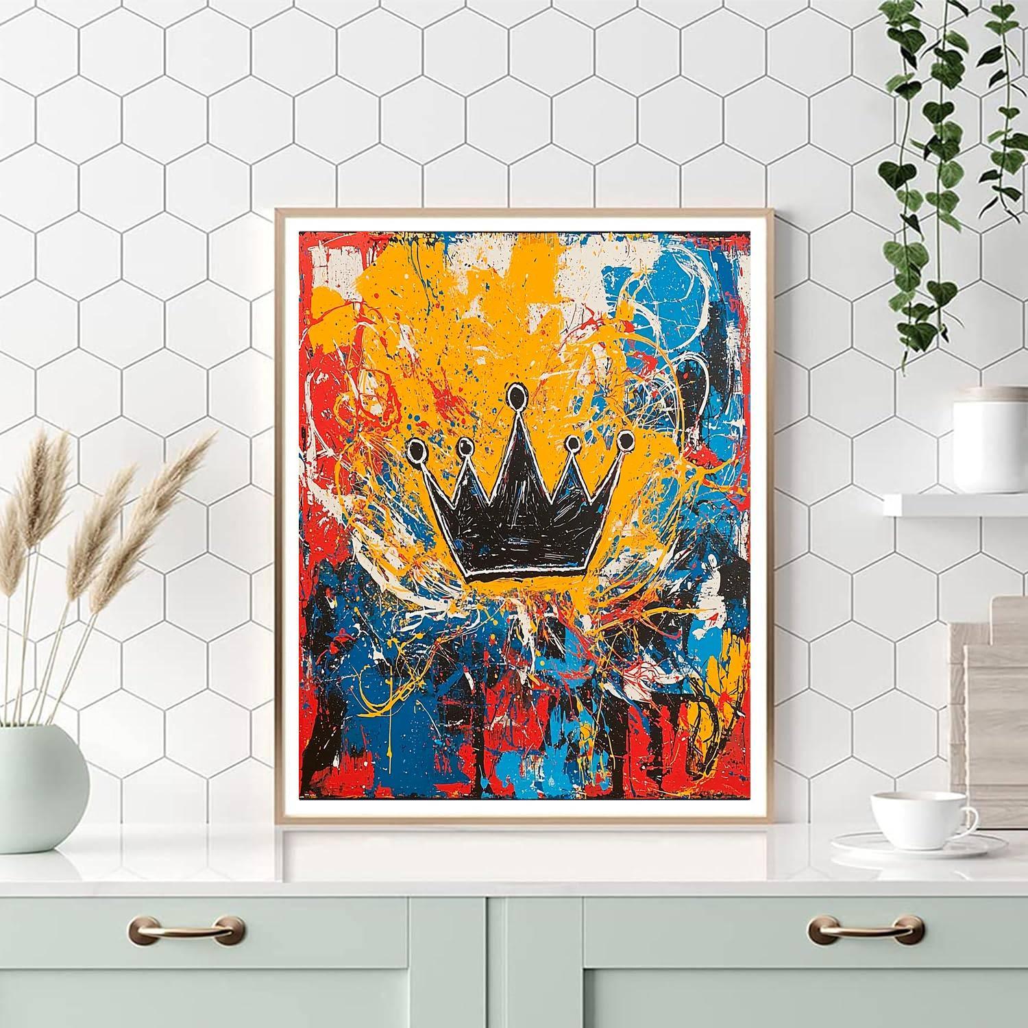 Jean-Michel Basquiat Inspired Crown Of Struggles  Numbered Painting Kits