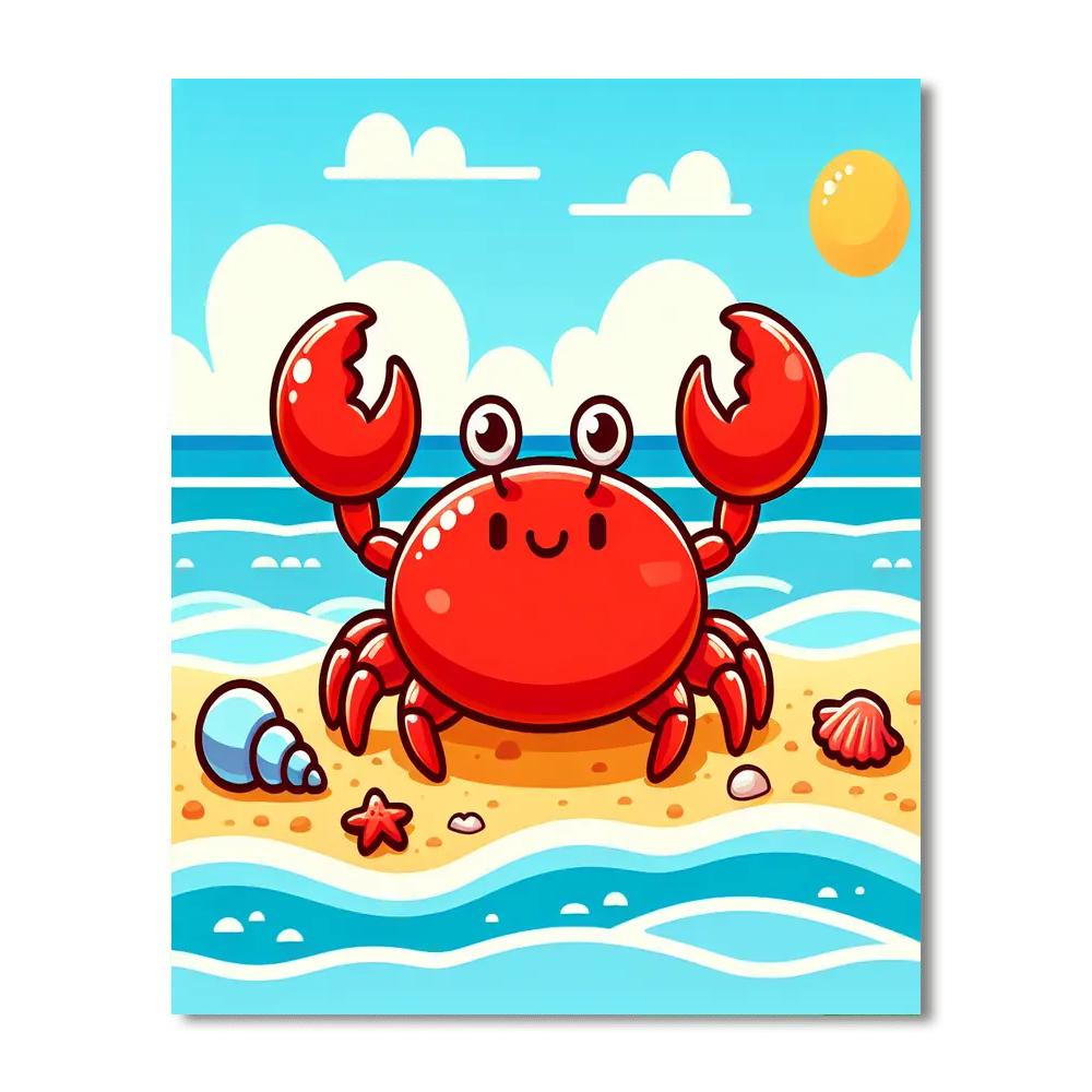 Curly Crab Painting Number Kit