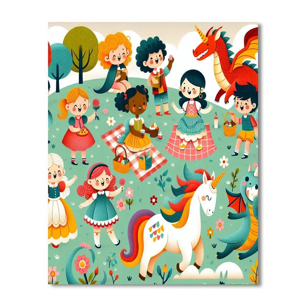 Fantasy Friendship Land Paint By Color