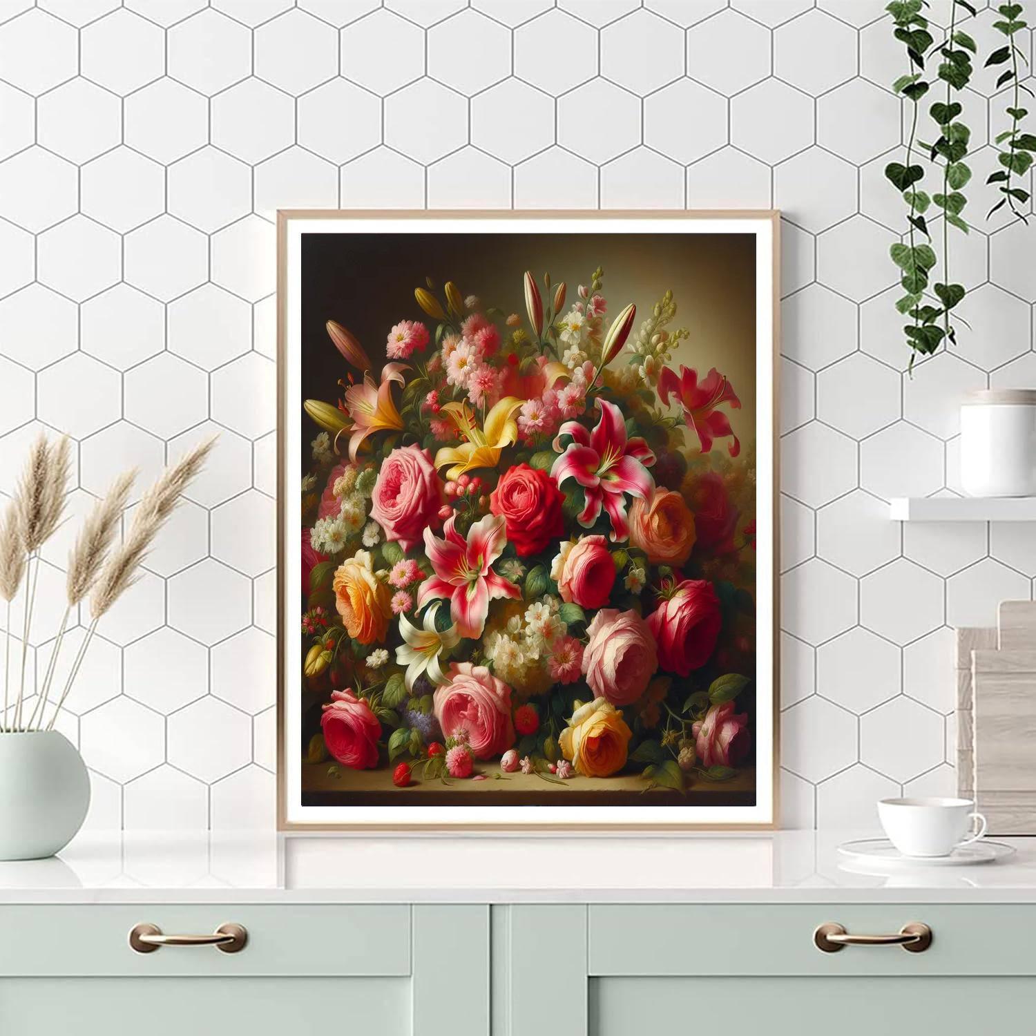 Floral Bouquet Still Life Number Painting