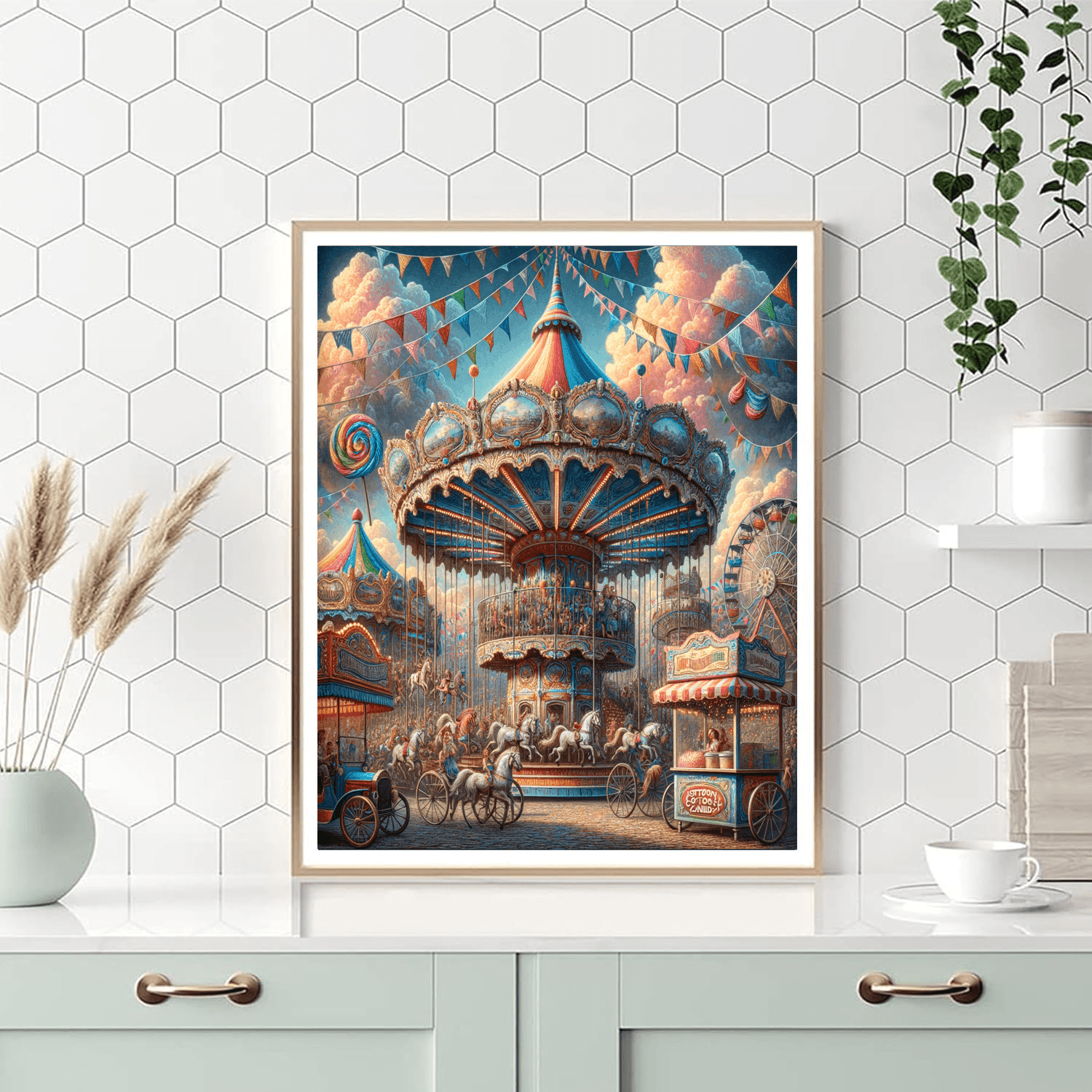 Vintage Carnival Joyride Paint By Number