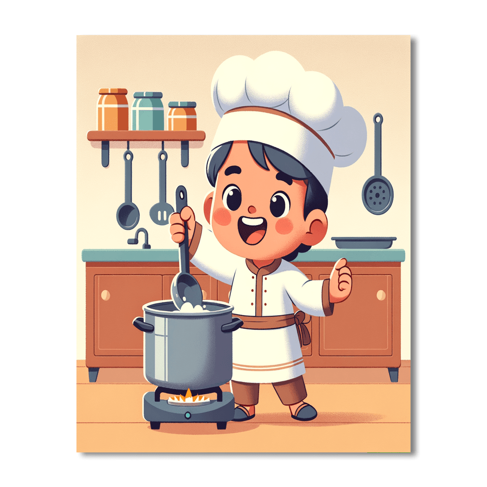 Little Chef In The Kitchen Paint By Color